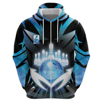 Personalized Bowling Zip Hoodie Cosmic Strike