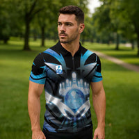 Personalized Bowling Zipper Polo Shirt Cosmic Strike