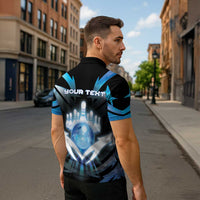 Personalized Bowling Zipper Polo Shirt Cosmic Strike