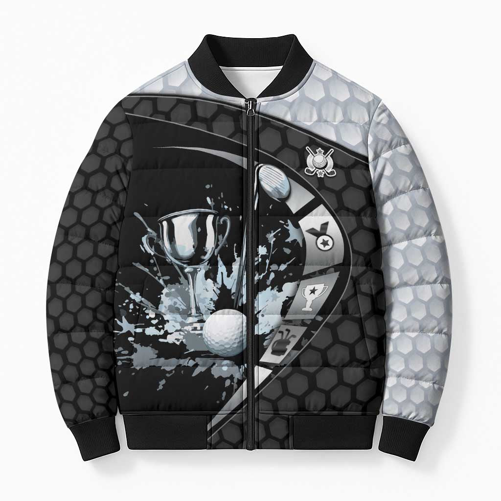 Personalized Golf Bomber Puffer Jacket The Honeycomb Golfe