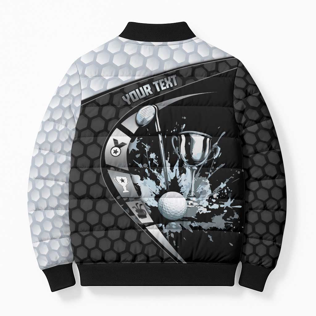 Personalized Golf Bomber Puffer Jacket The Honeycomb Golfe