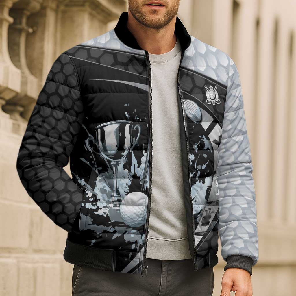Personalized Golf Bomber Puffer Jacket The Honeycomb Golfe