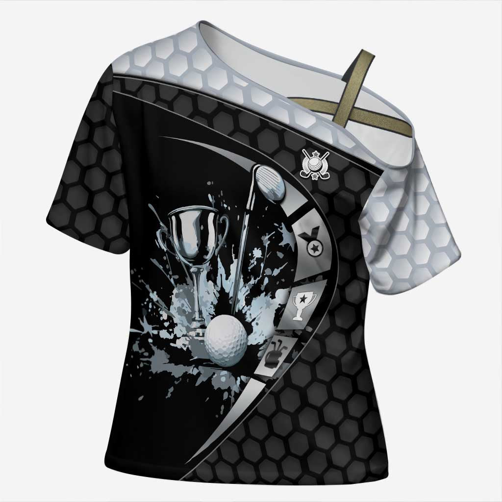 Personalized Golf Cross Shoulder Shirt The Honeycomb Golfe