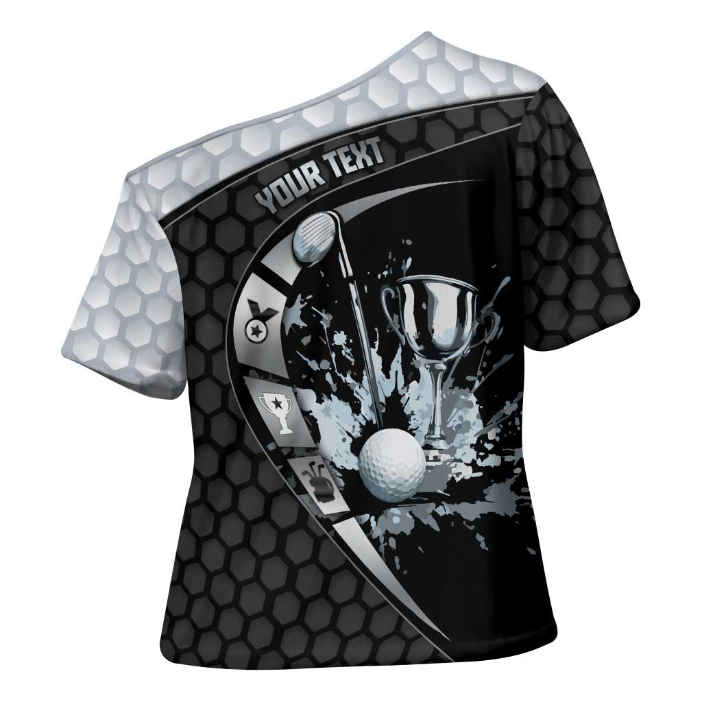 Personalized Golf Cross Shoulder Shirt The Honeycomb Golfe