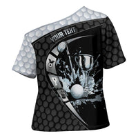 Personalized Golf Cross Shoulder Shirt The Honeycomb Golfe