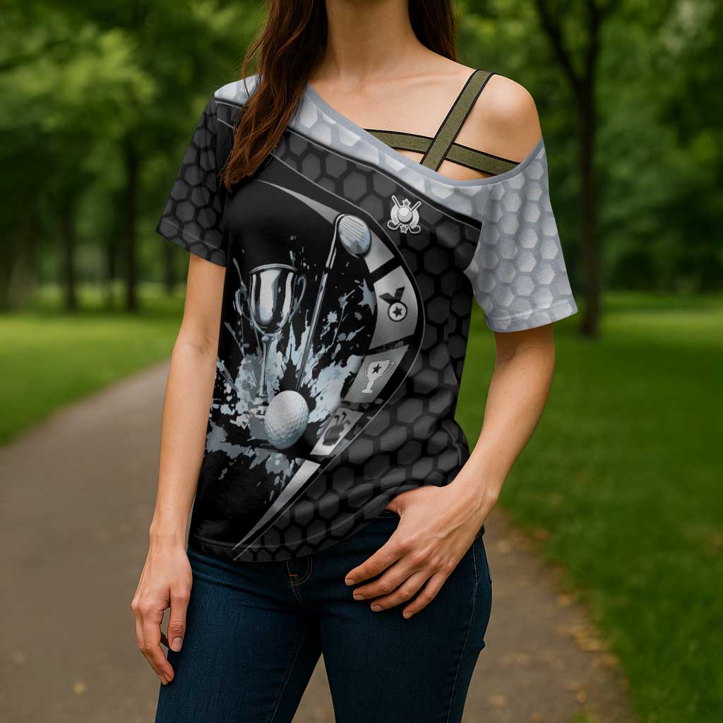 Personalized Golf Cross Shoulder Shirt The Honeycomb Golfe