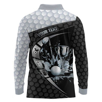 Personalized Golf Long Sleeve Polo Shirt The Honeycomb Golfe