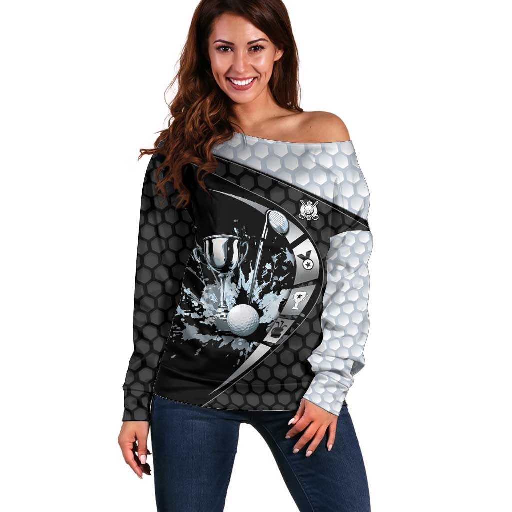 Personalized Golf Off Shoulder Sweater The Honeycomb Golfe