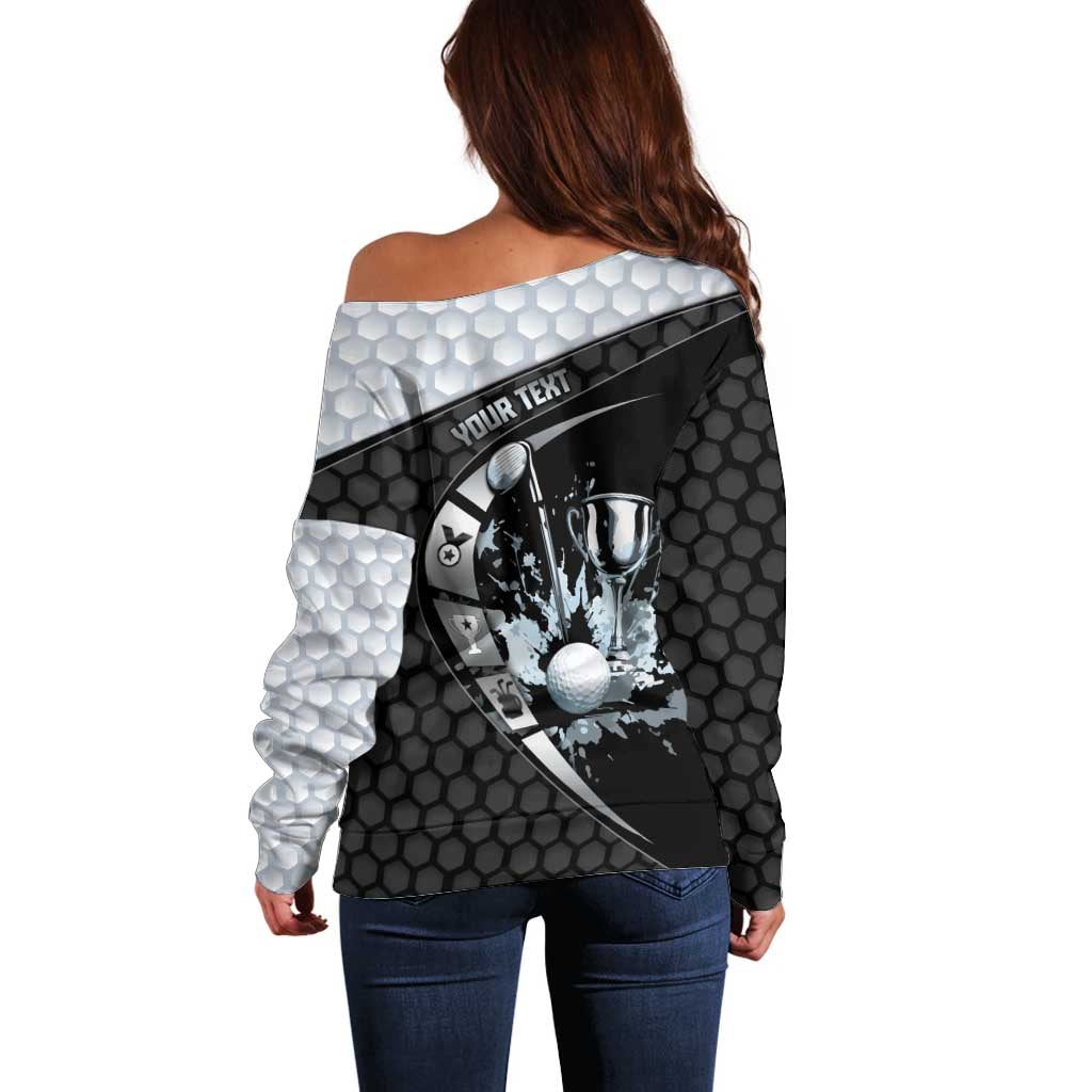 Personalized Golf Off Shoulder Sweater The Honeycomb Golfe