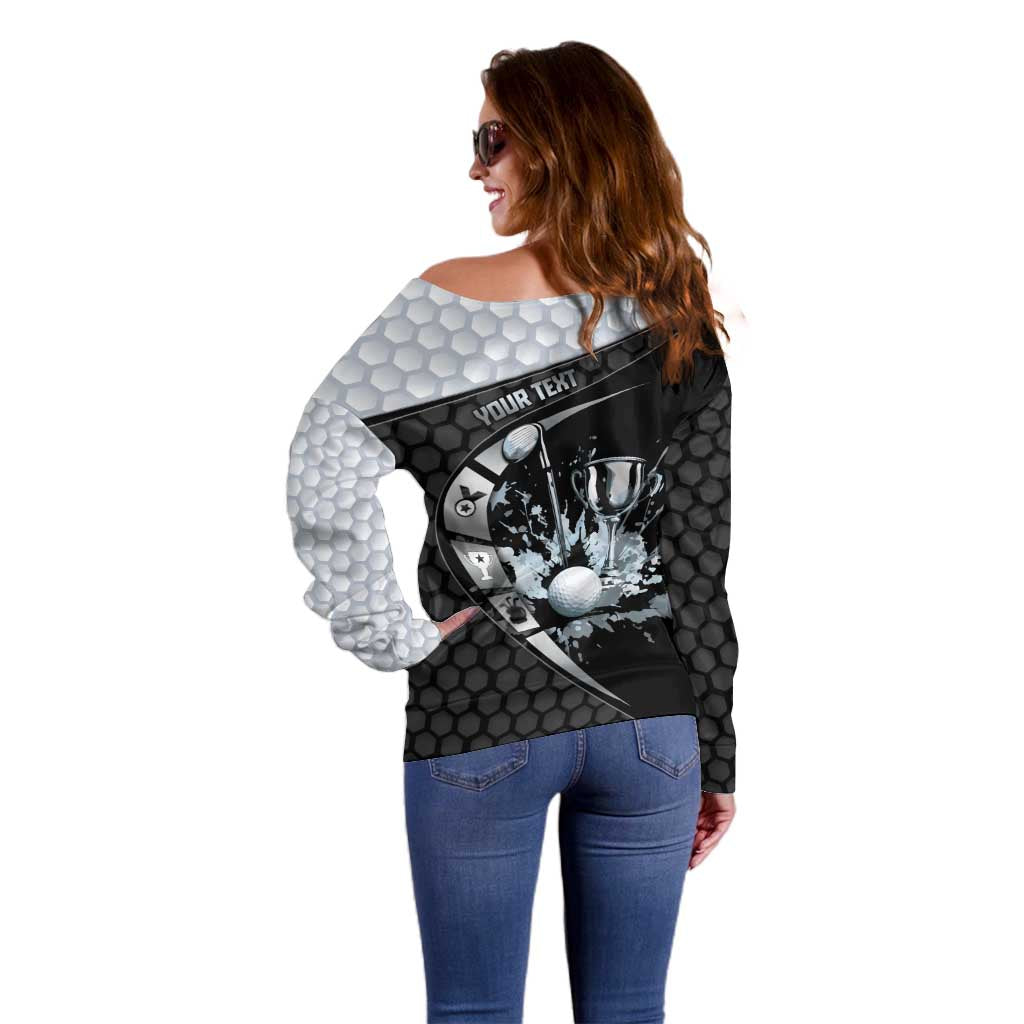 Personalized Golf Off Shoulder Sweater The Honeycomb Golfe