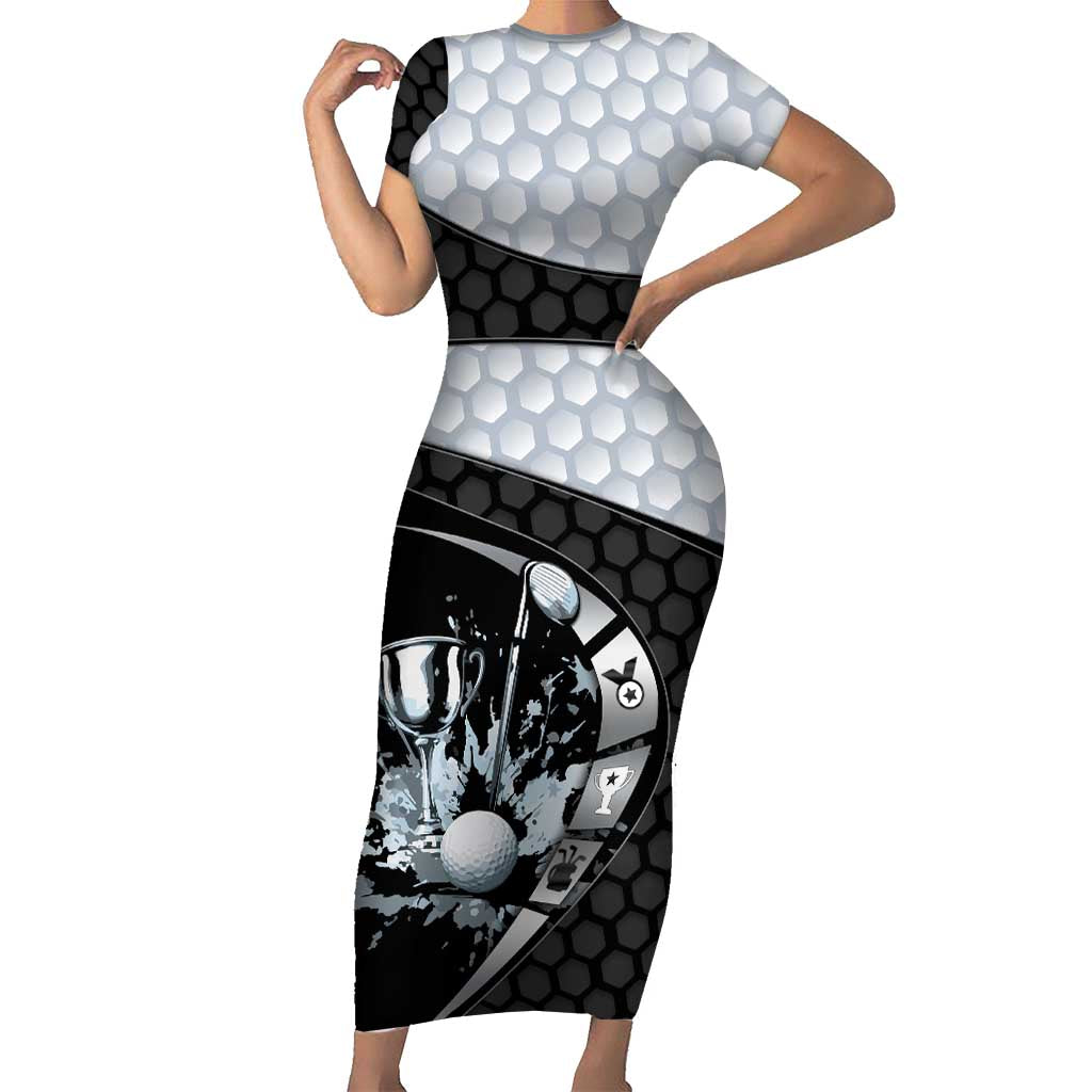 Personalized Golf Short Sleeve Bodycon Dress The Honeycomb Golfe