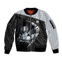 Personalized Golf Sleeve Zip Bomber Jacket The Honeycomb Golfe