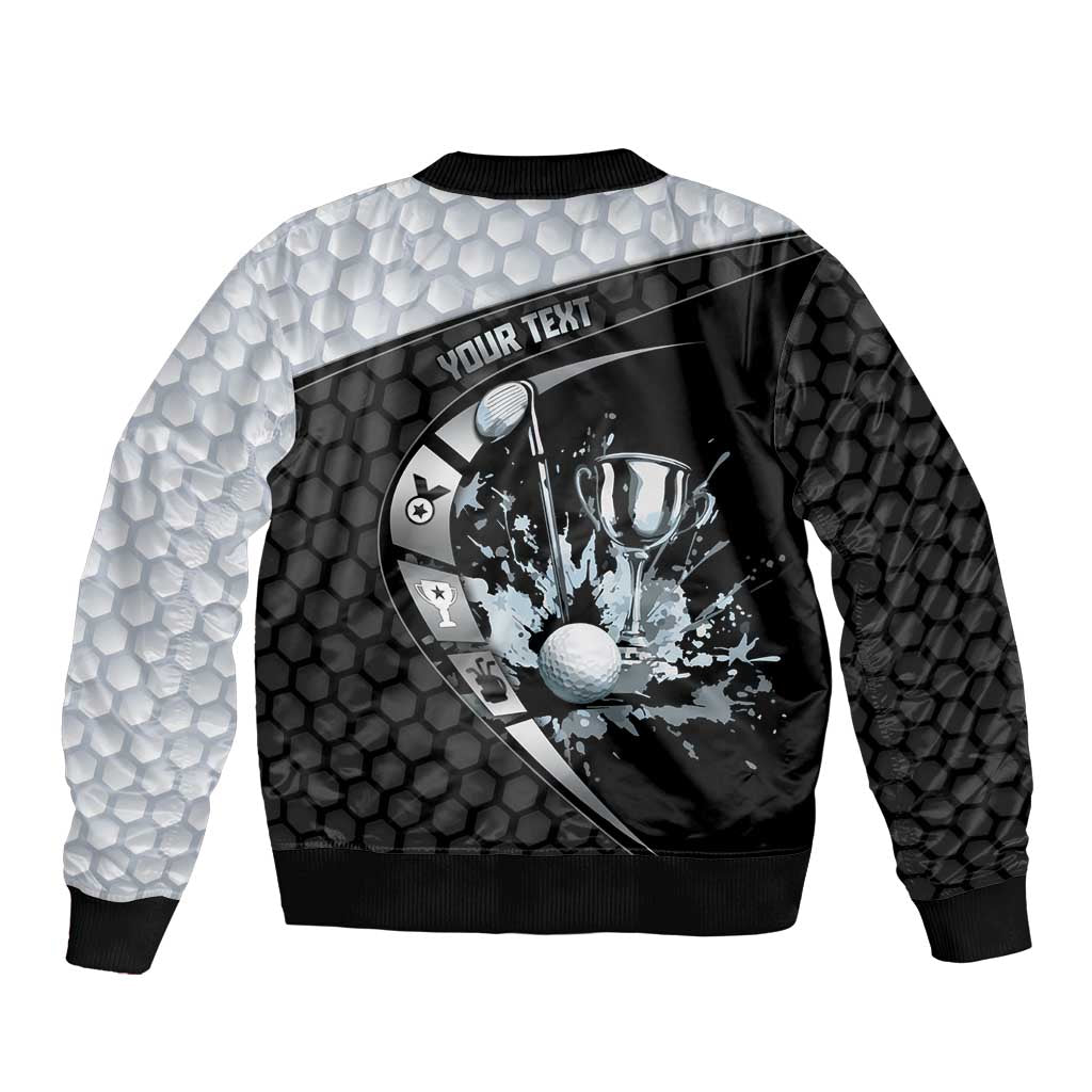 Personalized Golf Sleeve Zip Bomber Jacket The Honeycomb Golfe