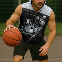 Personalized Golf Sleeveless Zip Hoodie The Honeycomb Golfe