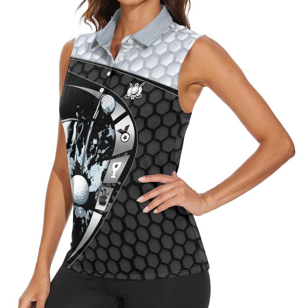 Personalized Golf Women Sleeveless Polo Shirt The Honeycomb Golfe