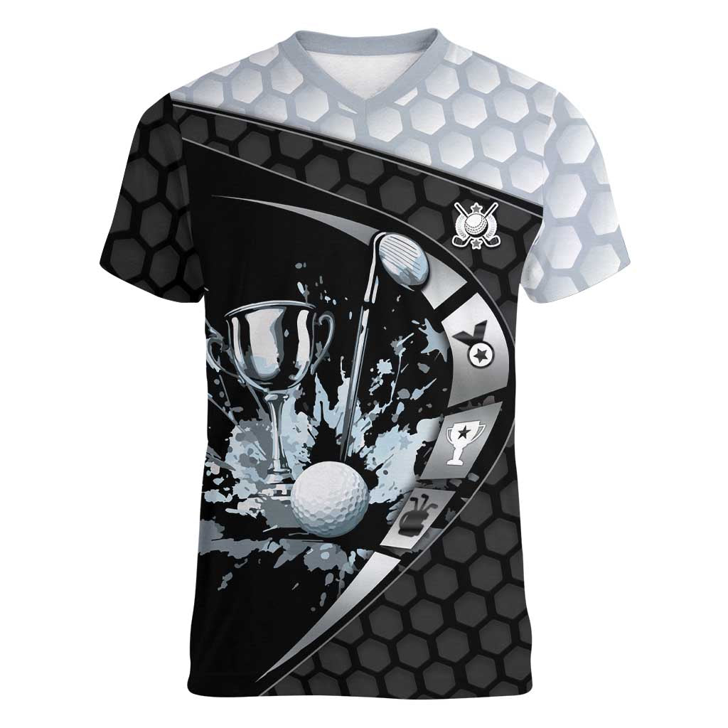 Personalized Golf Women V-Neck T-Shirt The Honeycomb Golfe