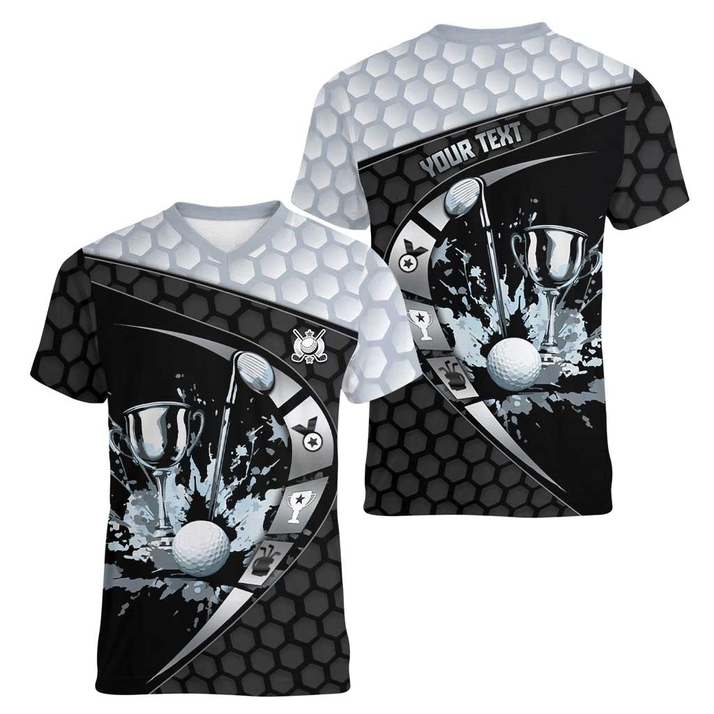 Personalized Golf Women V-Neck T-Shirt The Honeycomb Golfe