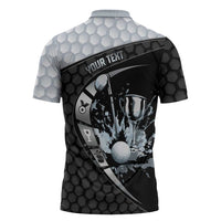 Personalized Golf Zipper Polo Shirt The Honeycomb Golfe