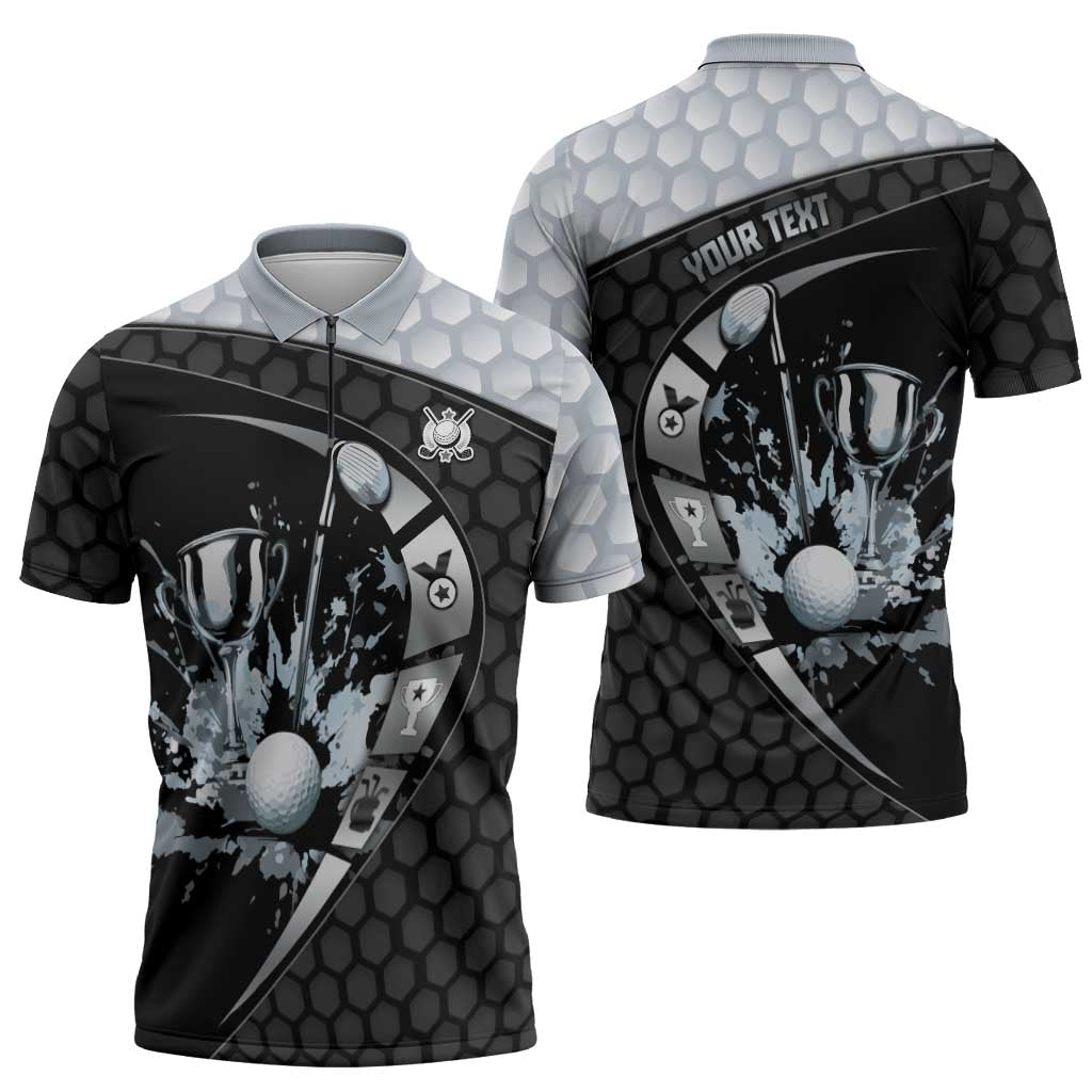 Personalized Golf Zipper Polo Shirt The Honeycomb Golfe