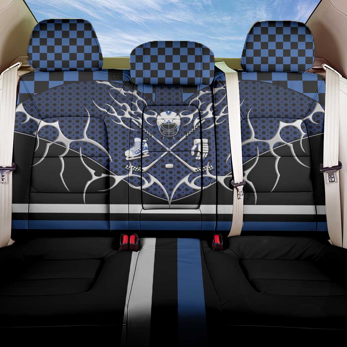 Hockey Back Car Seat Cover Tribal Strike