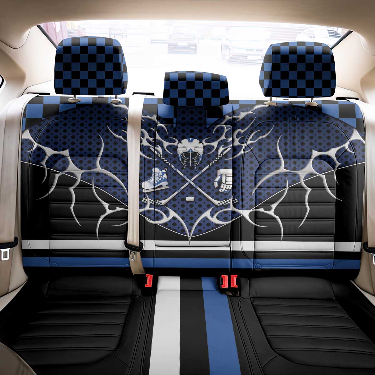 Hockey Back Car Seat Cover Tribal Strike