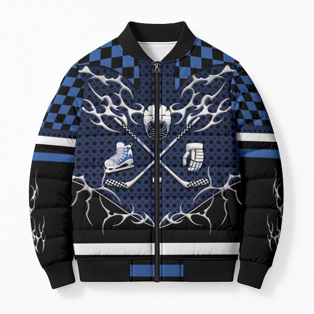 Custom Hockey Bomber Puffer Jacket Tribal Strike