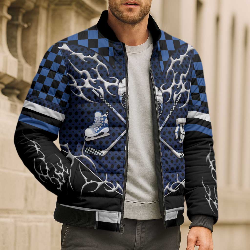 Custom Hockey Bomber Puffer Jacket Tribal Strike