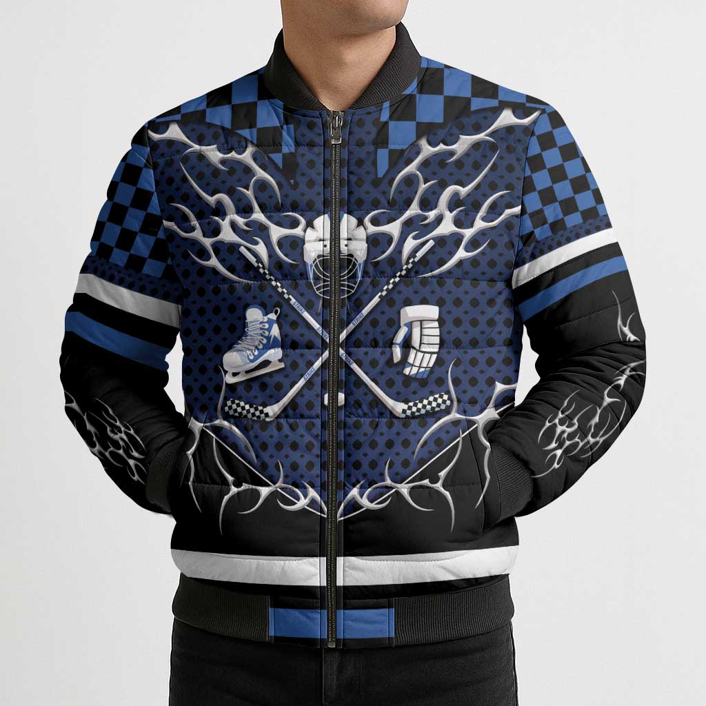 Custom Hockey Bomber Puffer Jacket Tribal Strike