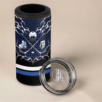 Custom Hockey 4 in 1 Can Cooler Tumbler Tribal Strike