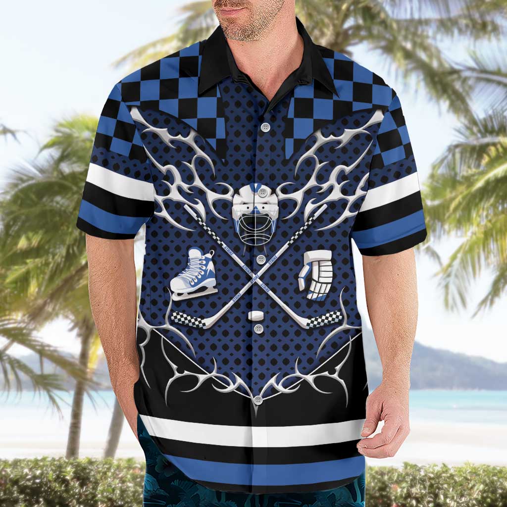 Custom Hockey Hawaiian Shirt Tribal Strike
