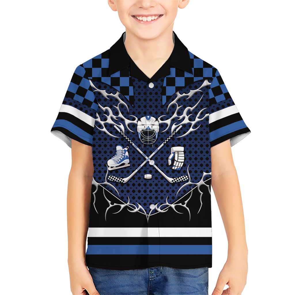 Custom Hockey Kid Hawaiian Shirt Tribal Strike