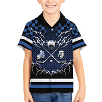 Custom Hockey Kid Hawaiian Shirt Tribal Strike