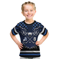 Custom Hockey Kid T Shirt Tribal Strike