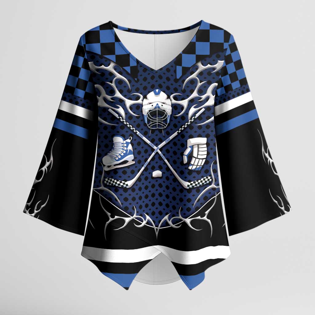 Custom Hockey Kimono Sleeve Blouse Tribal Strike