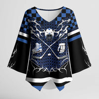 Custom Hockey Kimono Sleeve Blouse Tribal Strike