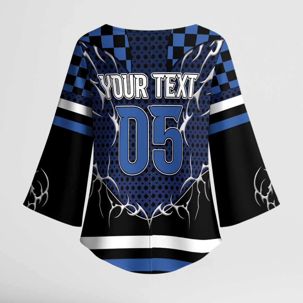 Custom Hockey Kimono Sleeve Blouse Tribal Strike
