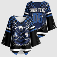 Custom Hockey Kimono Sleeve Blouse Tribal Strike