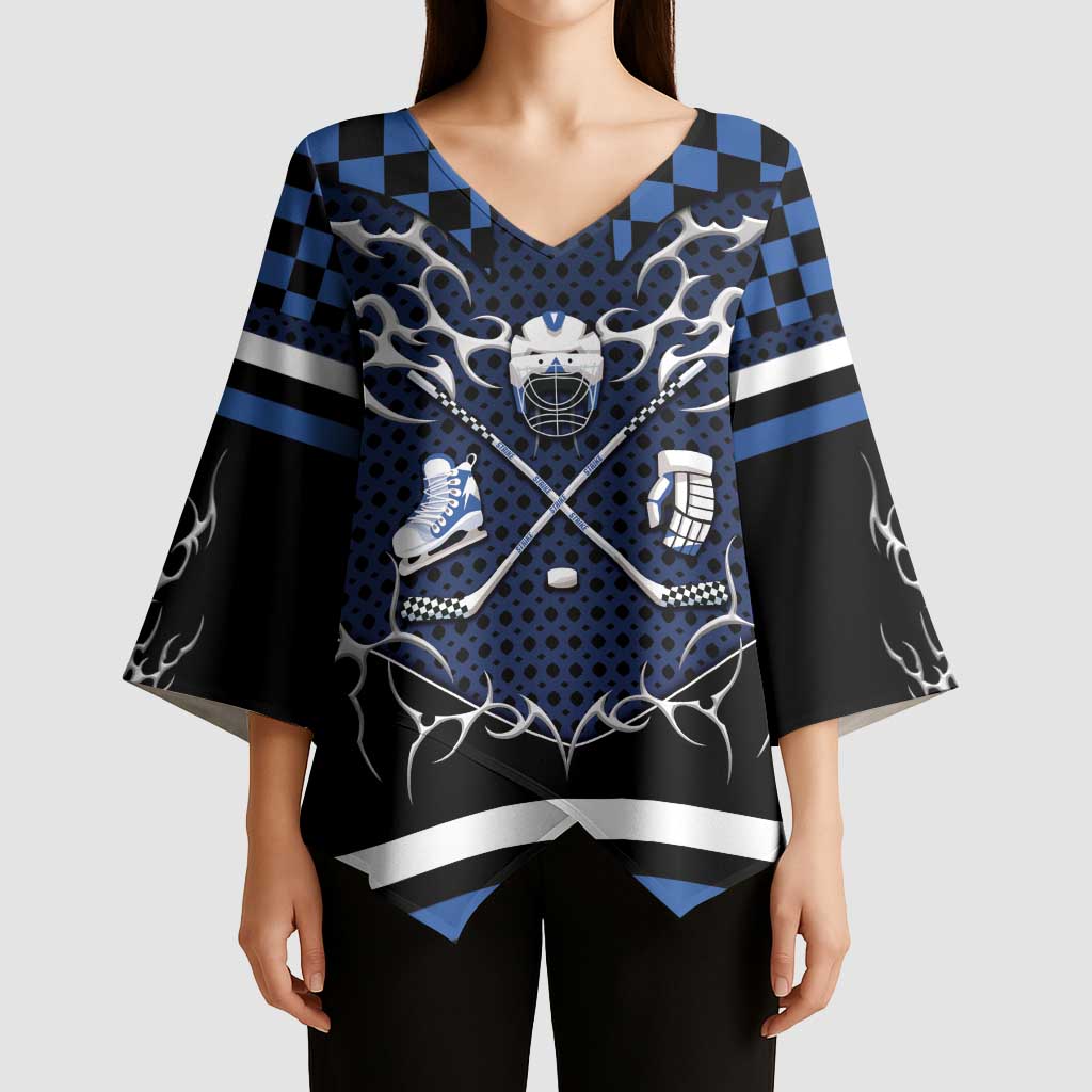 Custom Hockey Kimono Sleeve Blouse Tribal Strike
