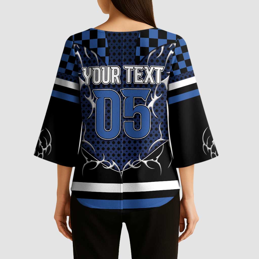 Custom Hockey Kimono Sleeve Blouse Tribal Strike