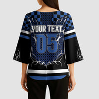 Custom Hockey Kimono Sleeve Blouse Tribal Strike