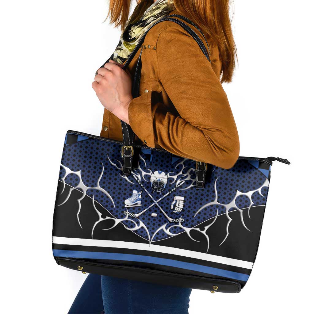 Hockey Leather Tote Bag Tribal Strike