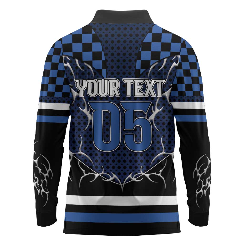 Custom Hockey Long Sleeve Polo Shirt Tribal Strike