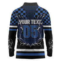 Custom Hockey Long Sleeve Polo Shirt Tribal Strike