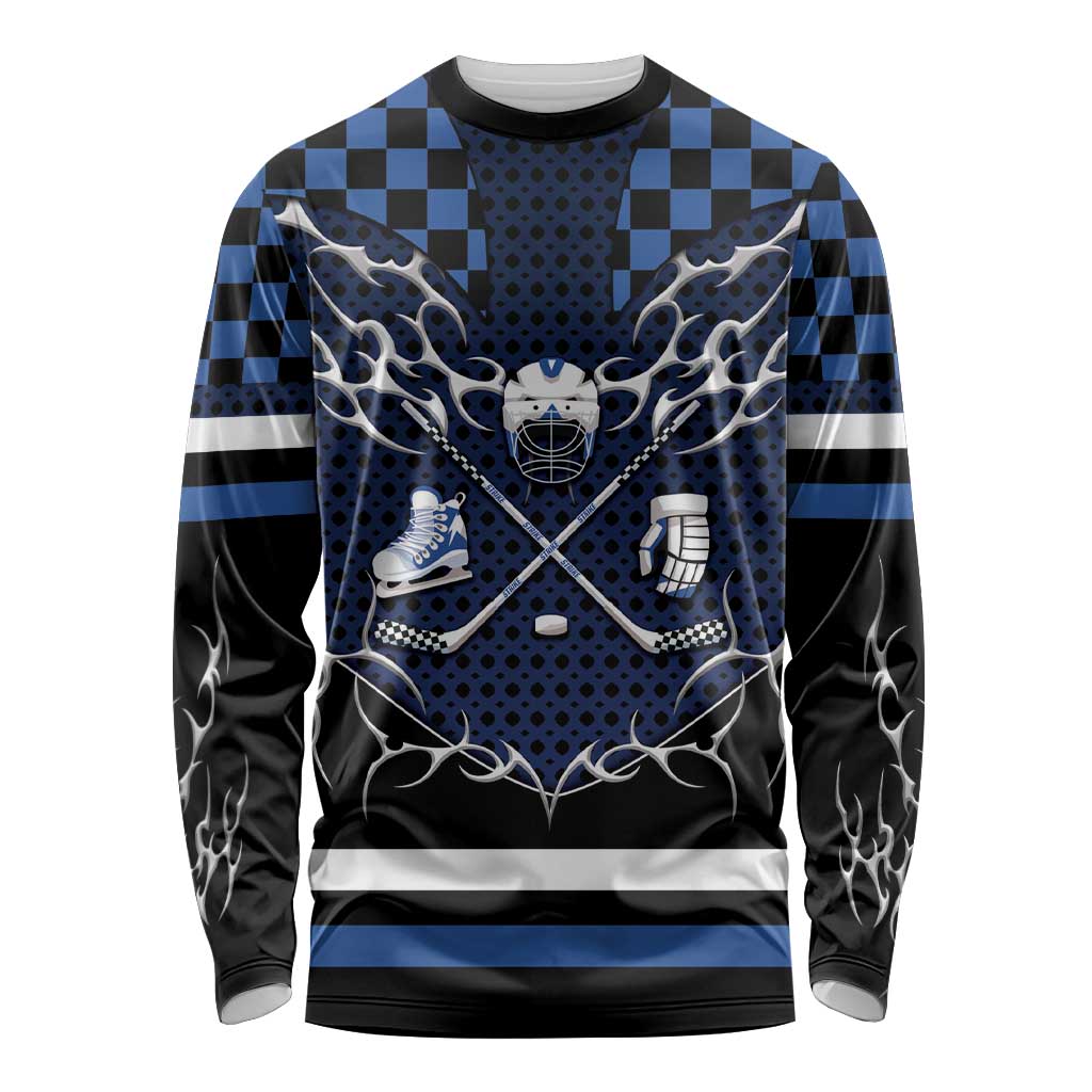 Custom Hockey Long Sleeve Shirt Tribal Strike