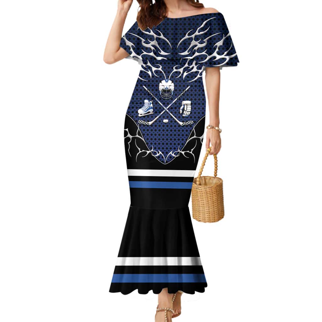 Custom Hockey Mermaid Dress Tribal Strike