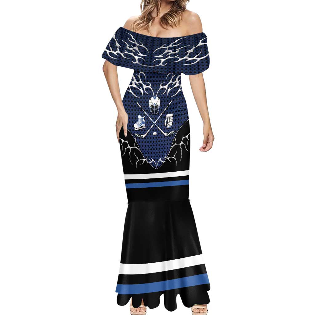 Custom Hockey Mermaid Dress Tribal Strike