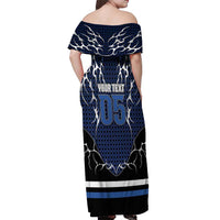 Custom Hockey Off Shoulder Maxi Dress Tribal Strike