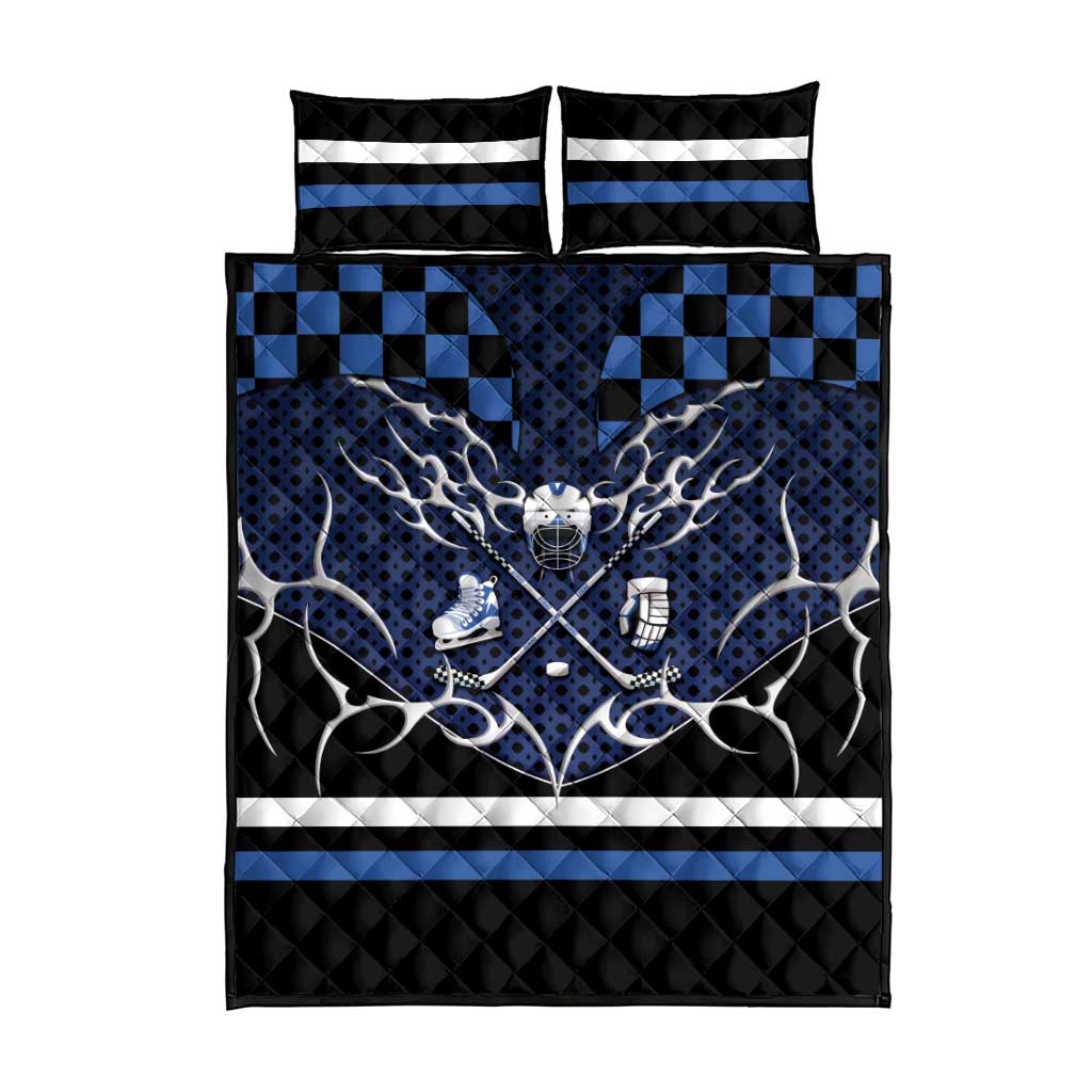 Hockey Quilt Bed Set Tribal Strike