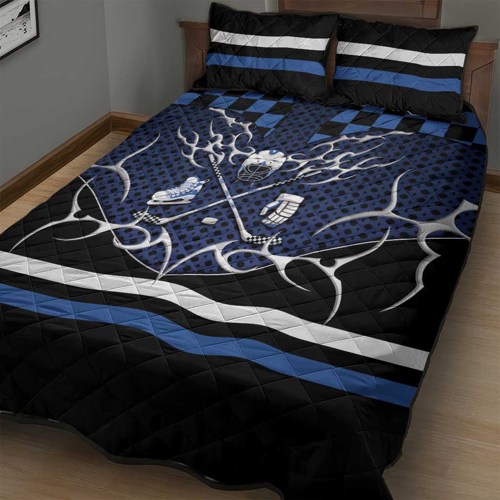 Hockey Quilt Bed Set Tribal Strike