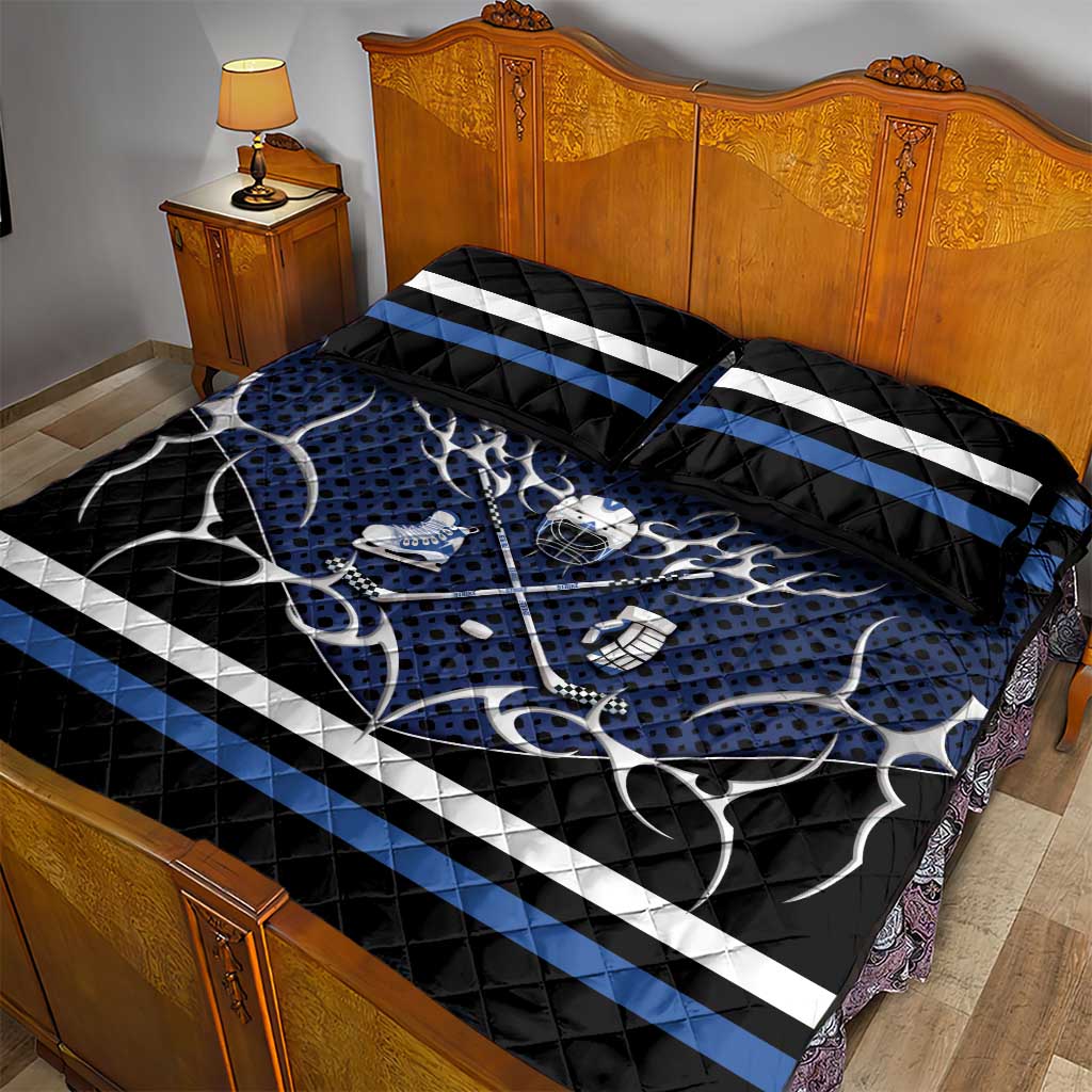 Hockey Quilt Bed Set Tribal Strike